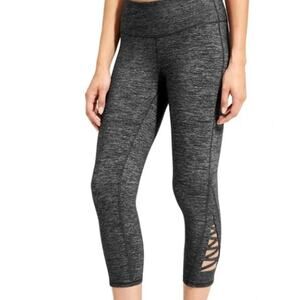 Athleta Large Spacedye Criss Cross Chaturanga Capri Yoga Pants Gray